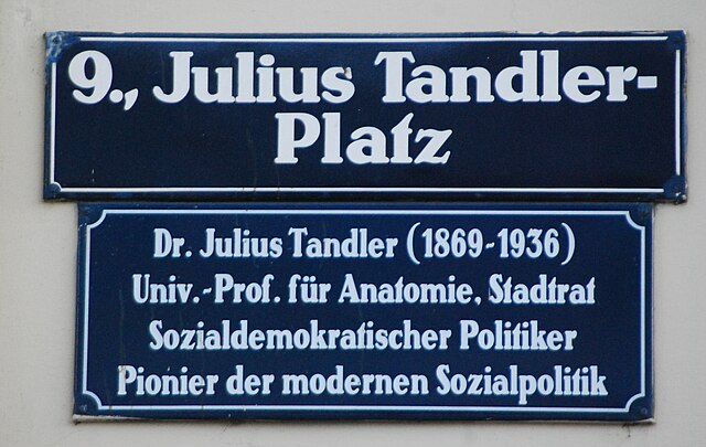 Julius Tandler Platz am Alsergrund (Foto Wikimedia Commons)