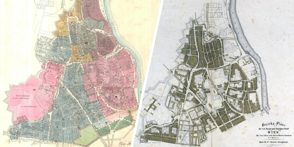 Collage: Karten Name Alsergrund