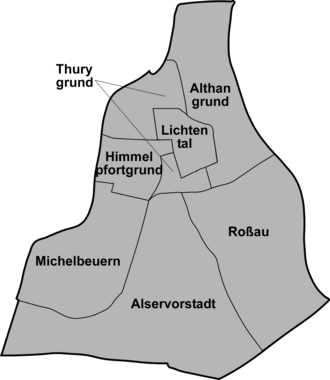 Grafik: Alsergrund Wappen Bezirksteile